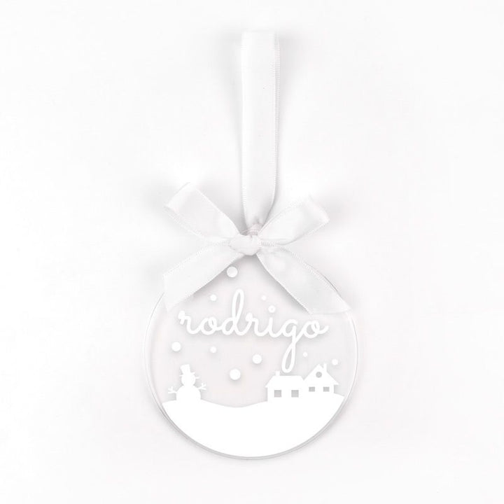 Bola Blanca Navidad METACRILATO Personalizada, elige diseño - Mikeko