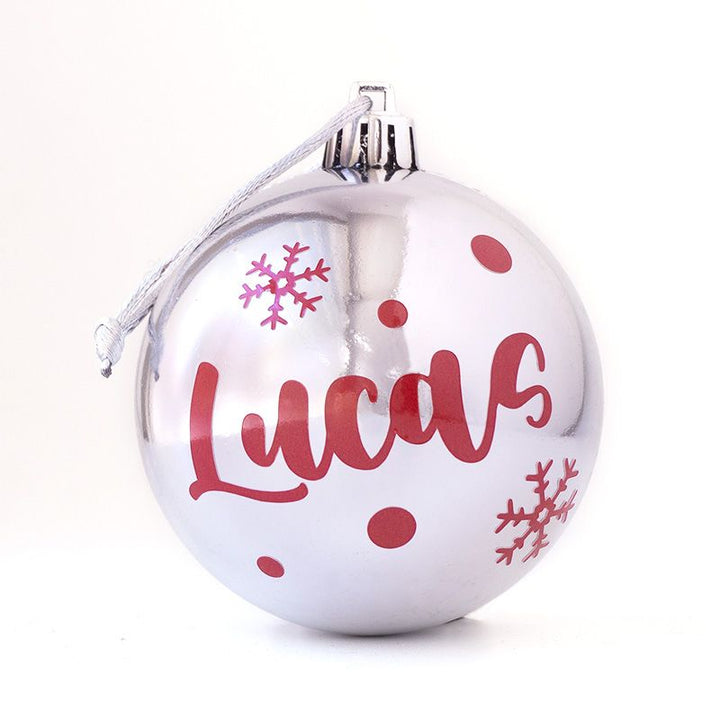 Bola Navidad Plata personalizada - Mikeko