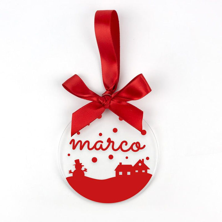 Bola Roja Navidad METACRILATO Personalizada, elige diseño - Mikeko