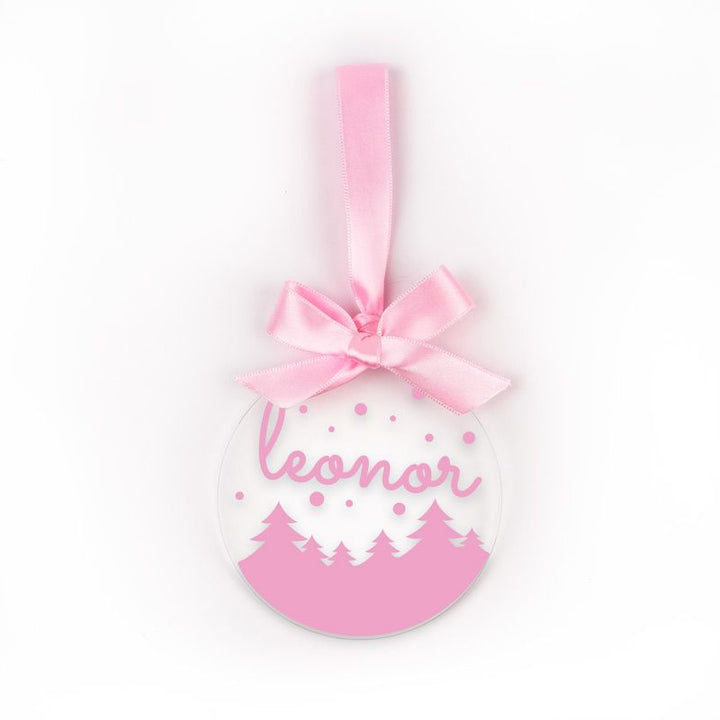 Bola Rosa Navidad METACRILATO Personalizada, elige diseño - Mikeko