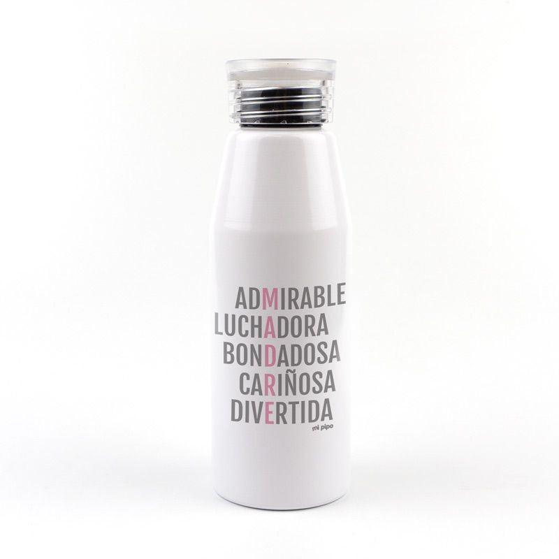 Botella Aluminio personalizada Mi mamá (Nombre) y yo somos la bomba - Mikeko