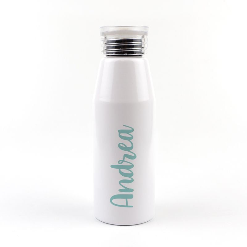 Botella Aluminio personalizada Caligrafía Menta - Mikeko