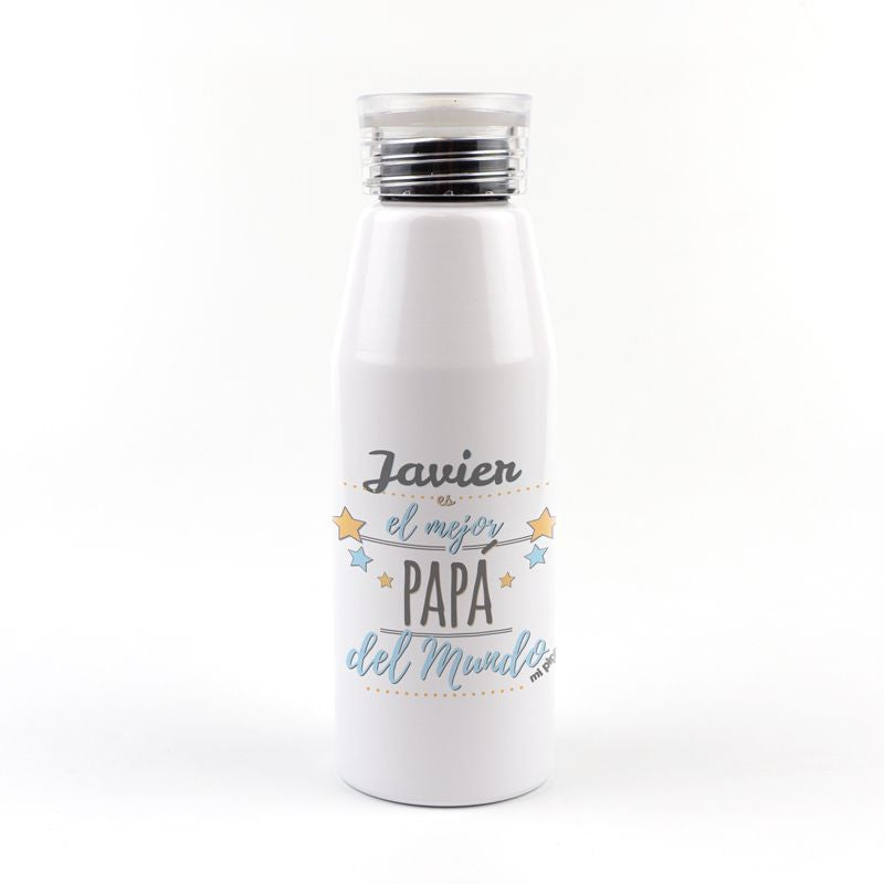 Botella Aluminio personalizada (Nombre) eres el mejor Papá del Mundo - Mikeko