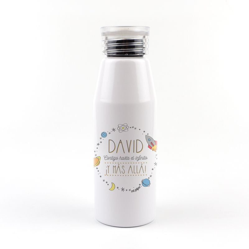 Botella Aluminio personalizada (Nombre) contigo hasta el infinito y más allá - Mikeko