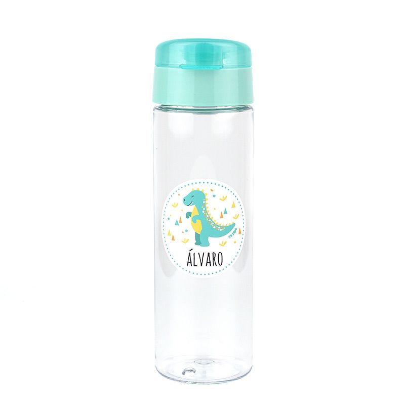 Botella Dinosaurio Menta 600ml personalizada - Mikeko