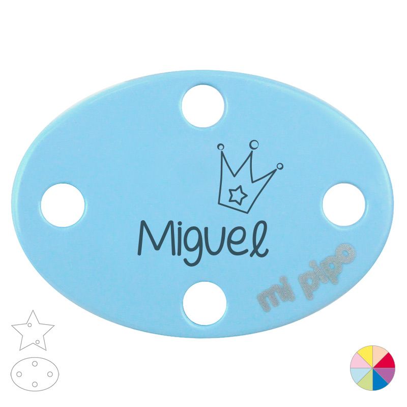 Broche Pinza Nombre + corona - Mikeko