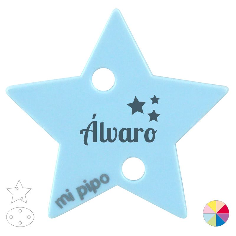 Broche Pinza Nombre + estrellas - Mikeko