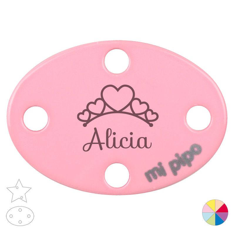 Broche Pinza Nombre + Tiara - Mikeko