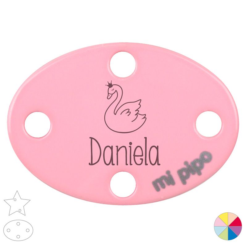 Broche Pinza Personalizado Nombre + Cisne - Mikeko