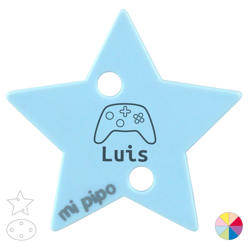Broche Pinza Personalizado Nombre + Consola - Mikeko