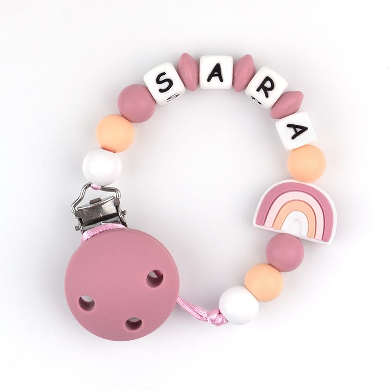 Cadenita de silicona Arcoiris Blush personalizada - Mikeko