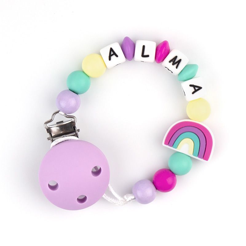 Cadenita de silicona Arcoiris Multicolor personalizada - Mikeko