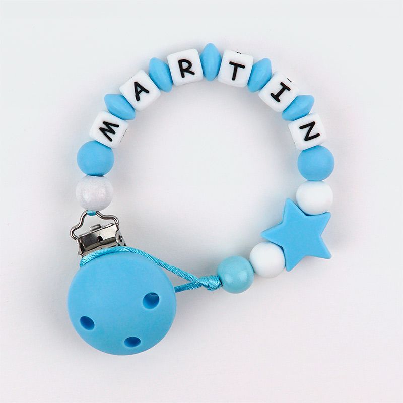 Cadenita de silicona Estrella Celeste Personalizada - Mikeko