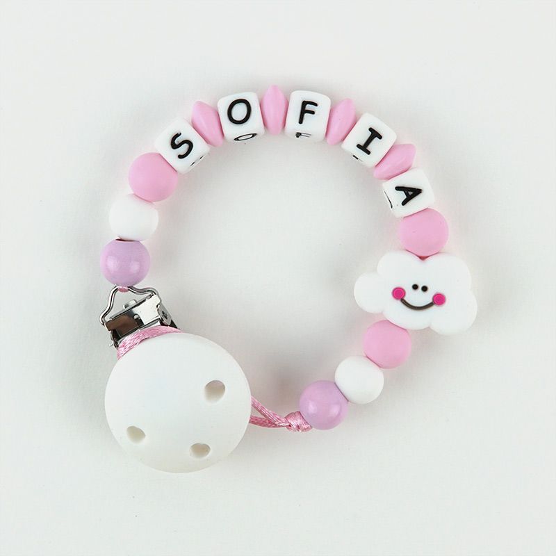 Cadenita de silicona Nube Rosa Personalizada - Mikeko