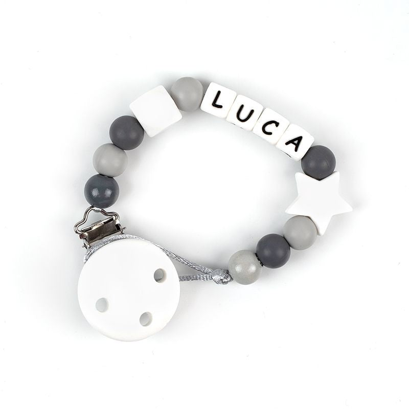 Cadenita de silicona Personalizada Baby Gris - Mikeko