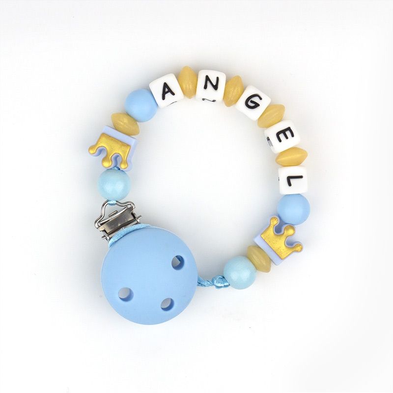 Cadenita de silicona Personalizada Coronas Celeste - Mikeko