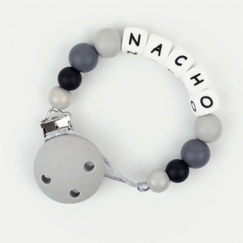 Cadenita de silicona personalizada Gris - Mikeko