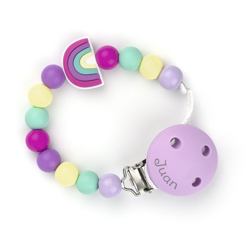 Cadenita Silicona Arcoíris Multicolor con nombre en el CLIP - Mikeko