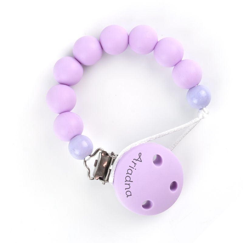 Cadenita Silicona Bubble Azul Lila, con el nombre en el CLIP - Mikeko