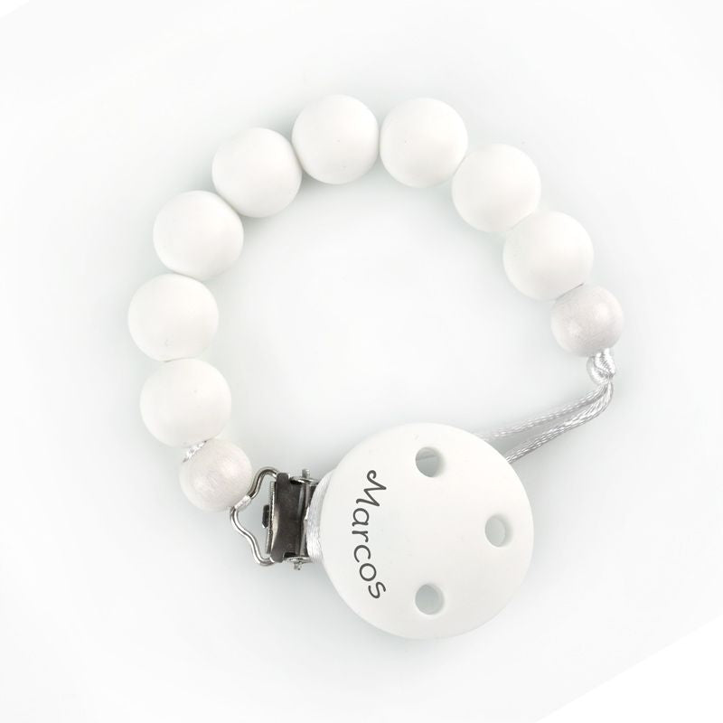 Cadenita Silicona Bubble Blanco, con el nombre en el CLIP - Mikeko