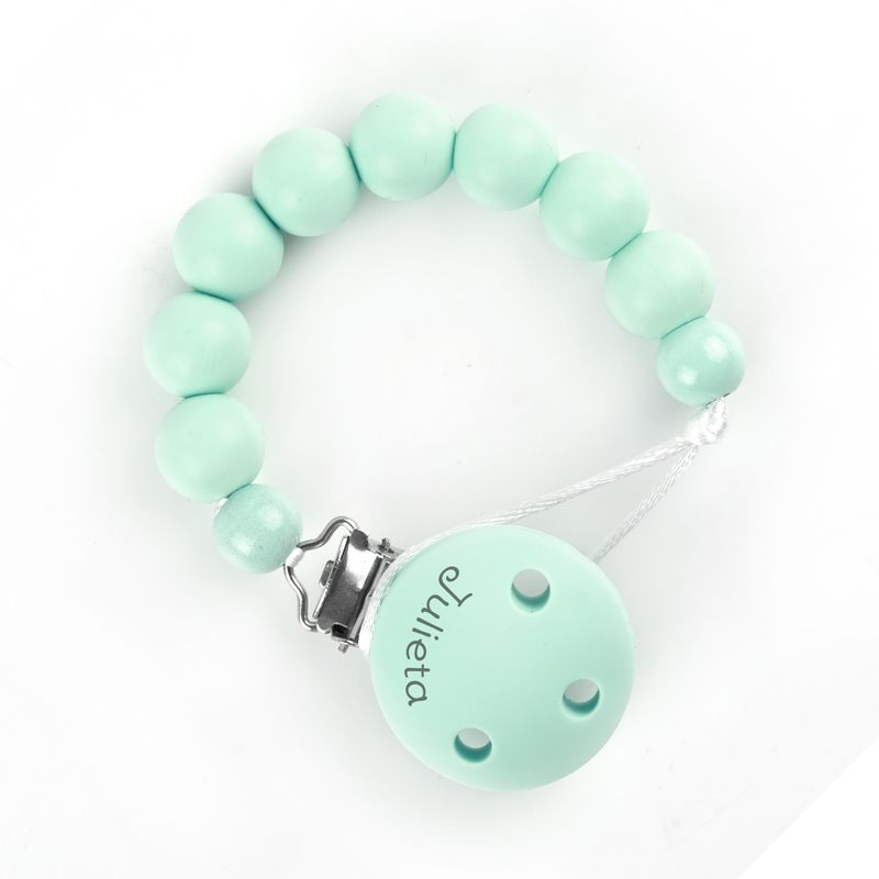 Cadenita Silicona Bubble Menta, con el nombre en el CLIP - Mikeko