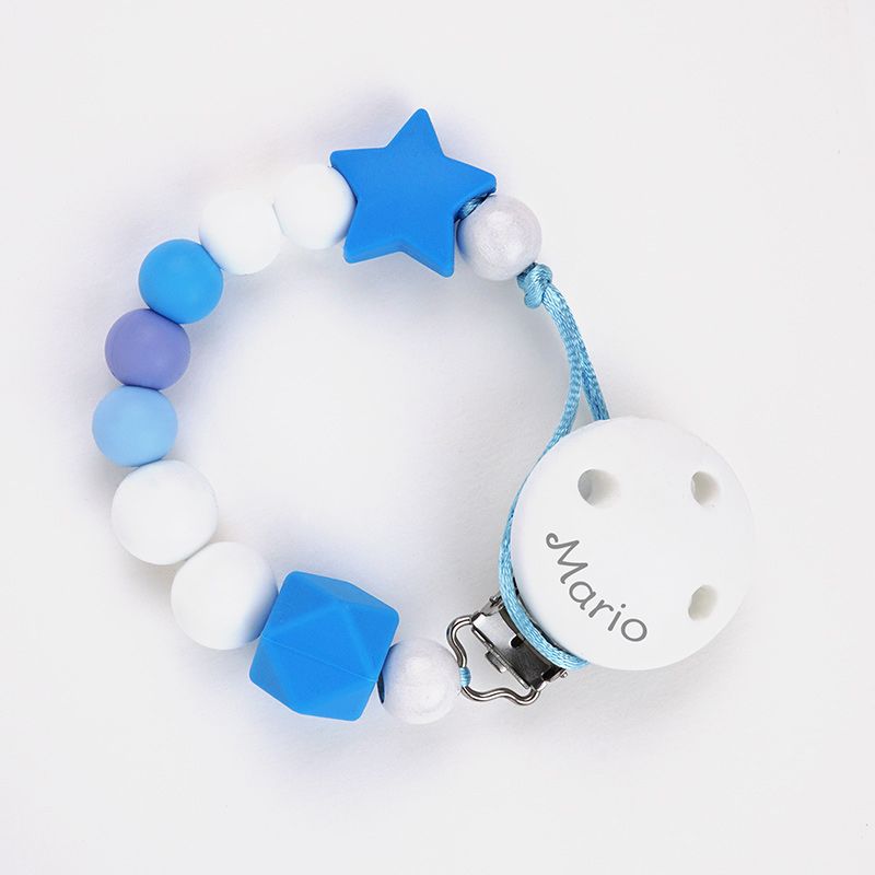 Cadenita Silicona Dora Azul con nombre en el CLIP - Mikeko