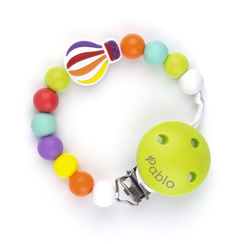 Cadenita Silicona Globo Multicolor con nombre en el CLIP - Mikeko