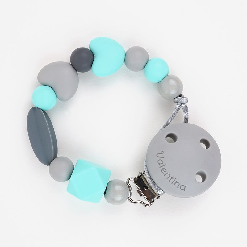 Cadenita Silicona Pandora Azul con nombre en el CLIP - Mikeko