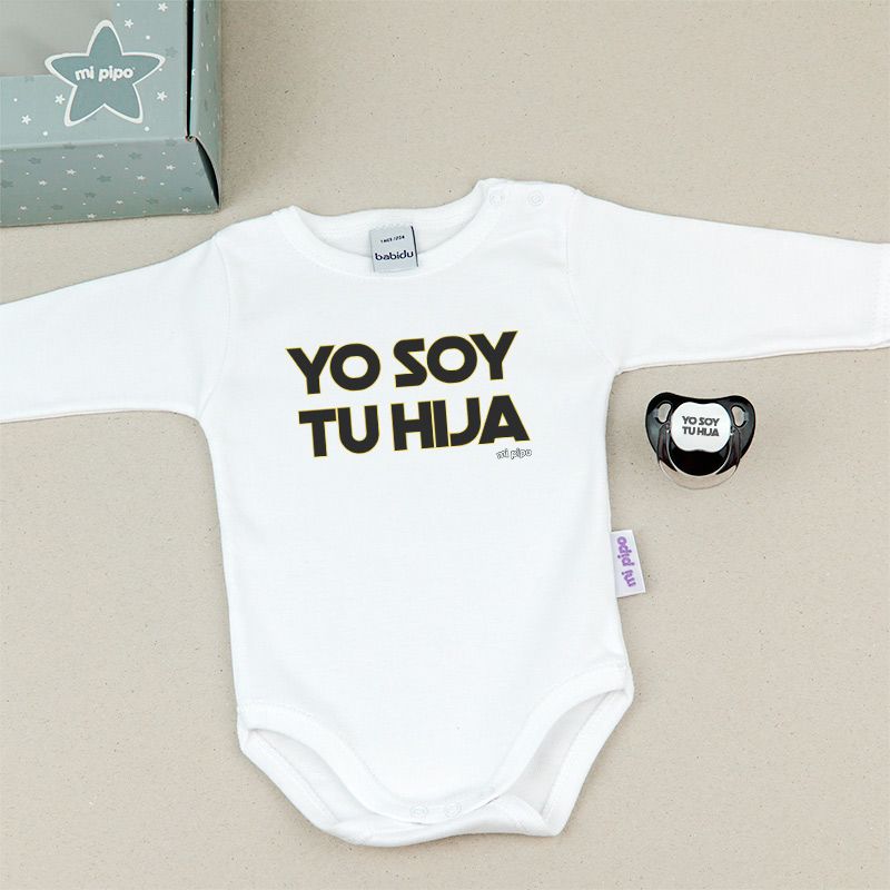Cajita Divertida Body + Chupete Yo soy tu Hija - Mikeko