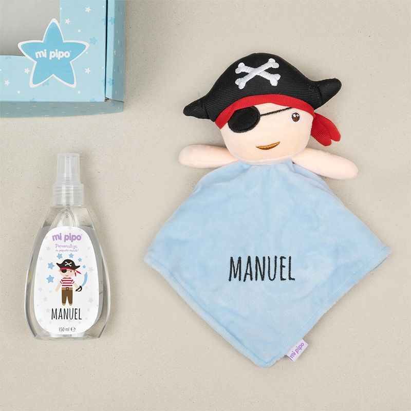 Cajita Dou dou Pirata Azul y Colonia Personalizada - Mikeko