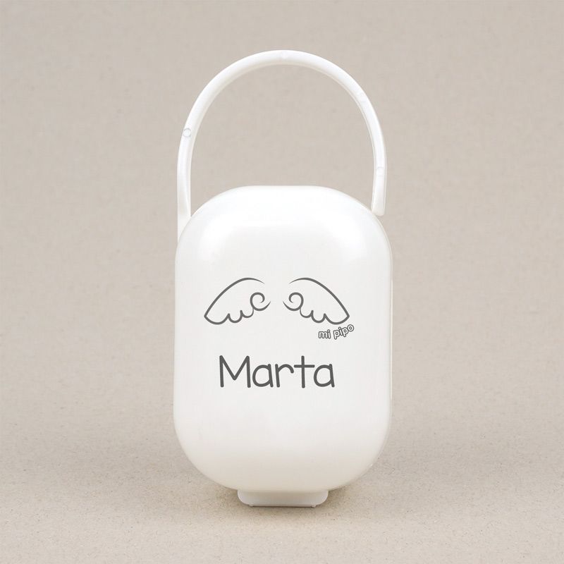 Cajita Portachupetes Personalizada Nombre + Alitas - Mikeko