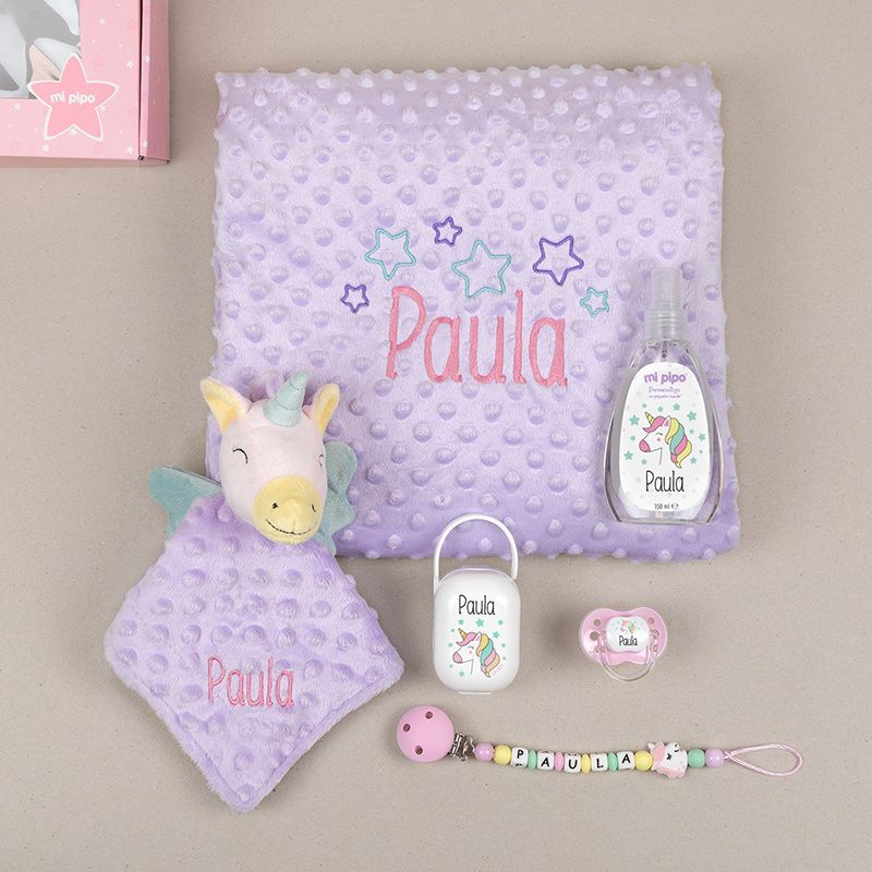 Cajita Sweet Unicornio Lila Personalizada - Mikeko