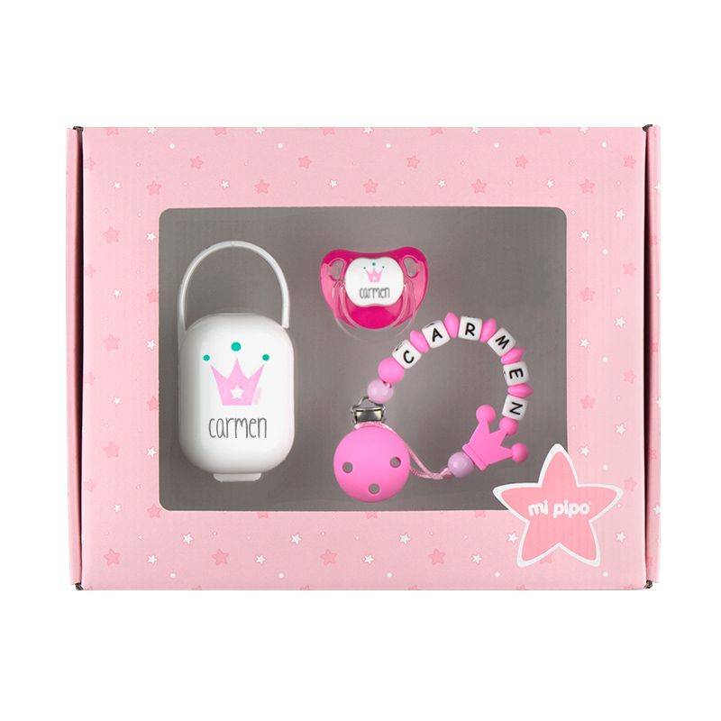 Cajita Top Corona Rosa Personalizada - Mikeko