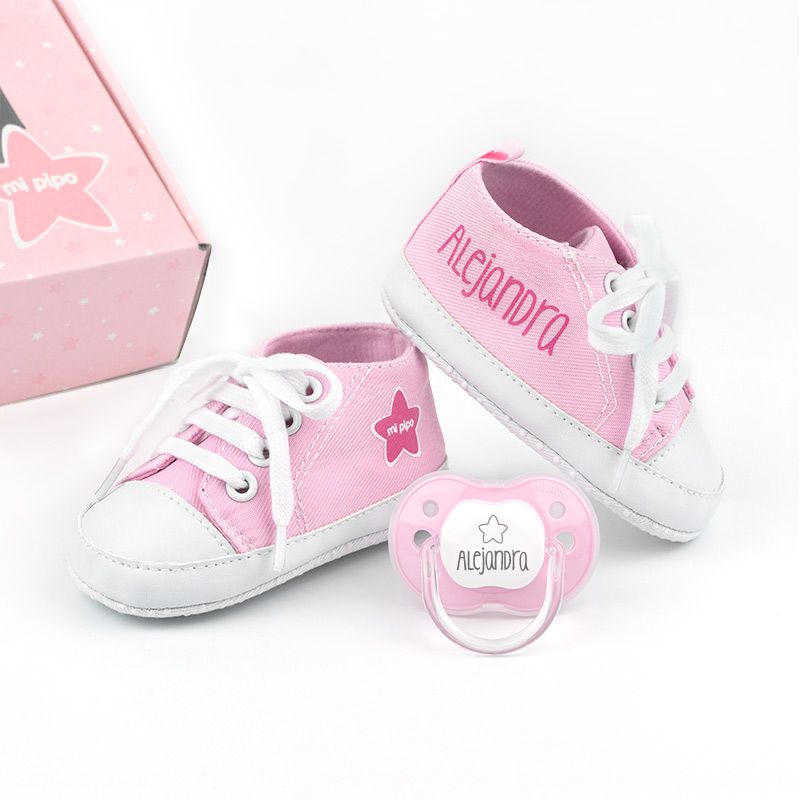 Cajita Zapatillas Rosa personalizada