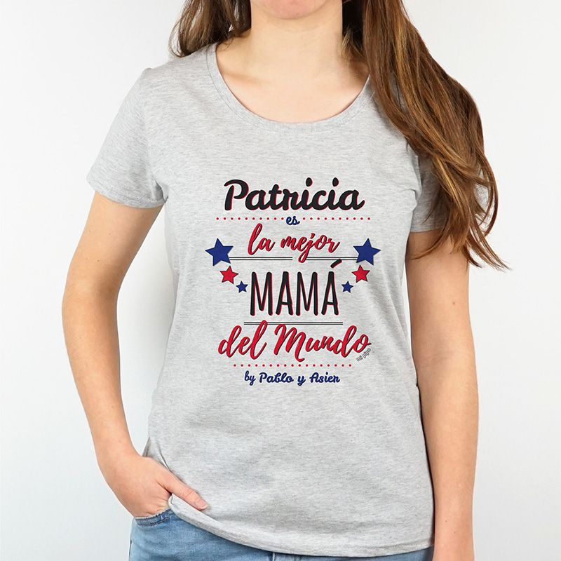 Camiseta o Sudadera Personalizada (nombre Mamá) La mejor Mamá del mundo, by (nombre/s hijo/s) AZUL - Mikeko