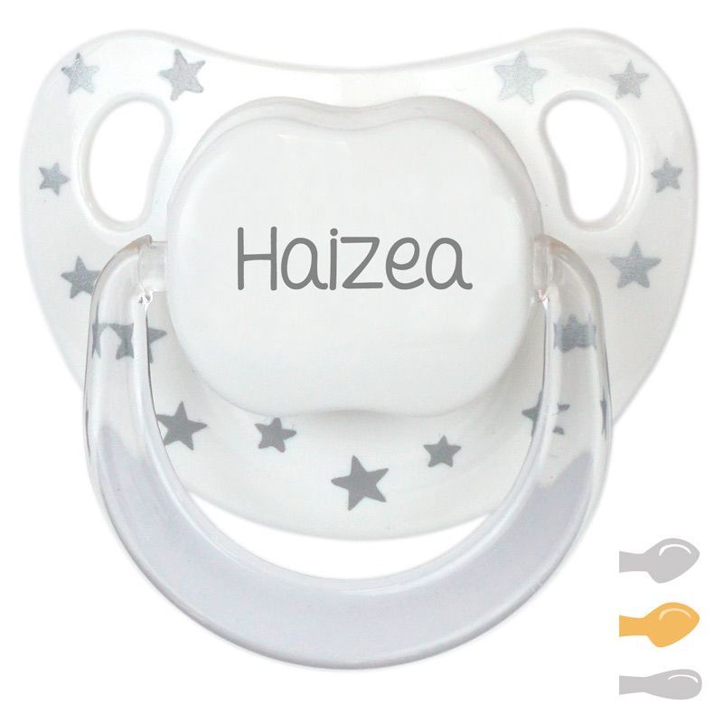 Chupete Baby Chic Blanco Plata Personalizado - Mikeko