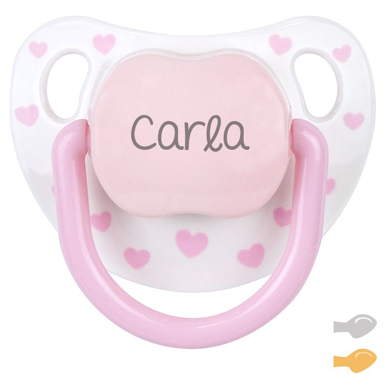 Chupete Baby Chic Blanco Rosa Personalizado - Mikeko