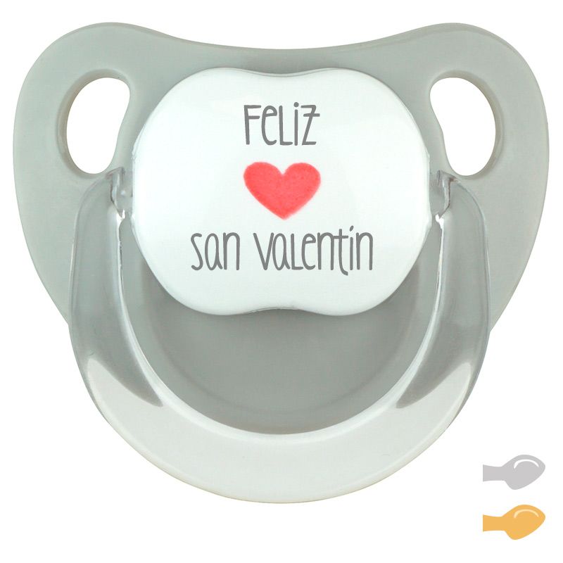 Chupete Baby Deco Gris Feliz San Valentín - Mikeko