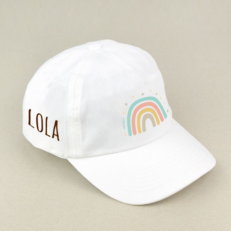 Gorra Junior Arcoíris Soft Blanca personalizada - Mikeko