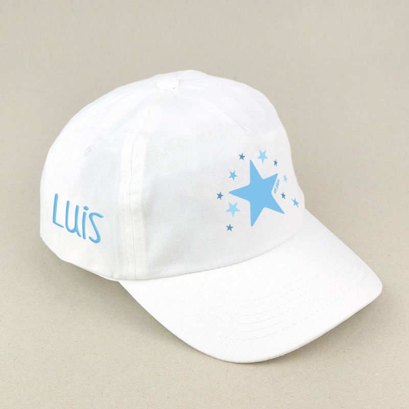 Gorra Junior Estrella Azul Blanca personalizada - Mikeko