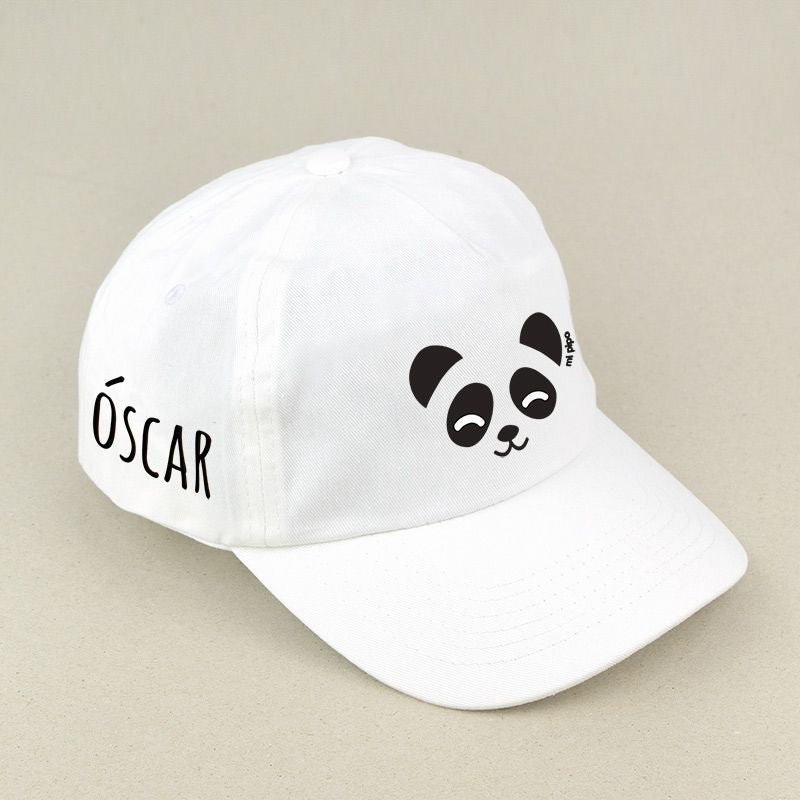 Gorra Junior Panda Blanca personalizada - Mikeko