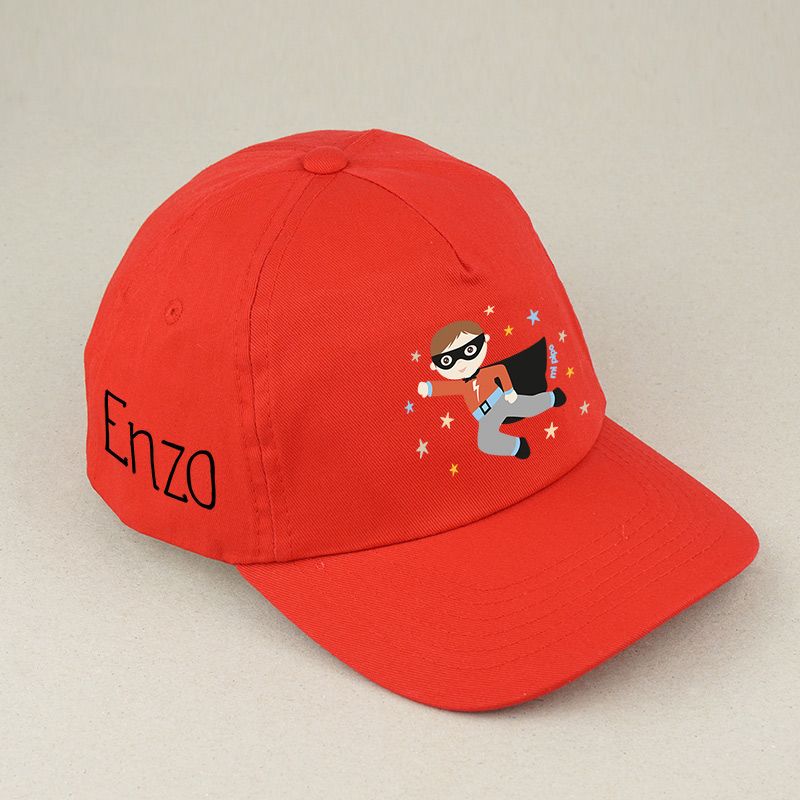 Gorra Junior Superhéroe Roja personalizada - Mikeko