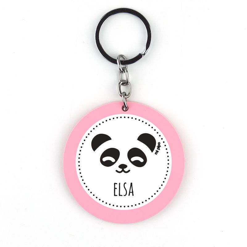 Llavero Metacrilato Redondo Panda Rosa Personalizado - Mikeko