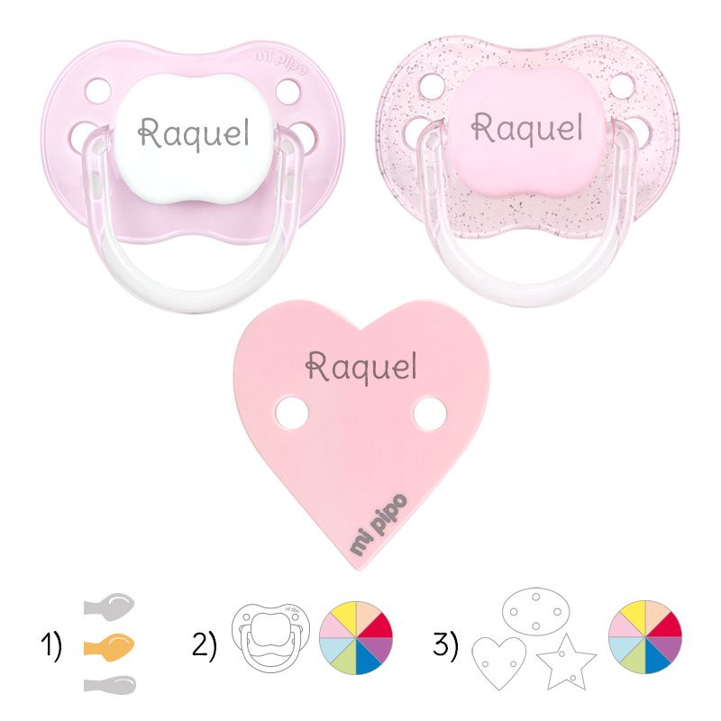 Pack de 2 chupetes New Classic + broche formas personalizado - Mikeko