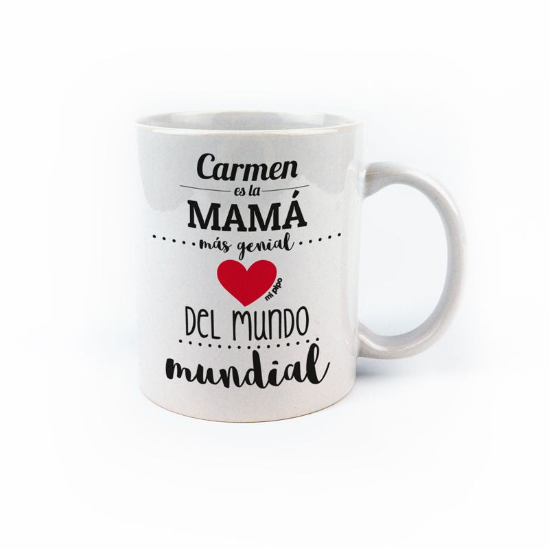 Taza cerámica o plástico Mamá la mejor mamá del mundo mundial personalizada - Mikeko