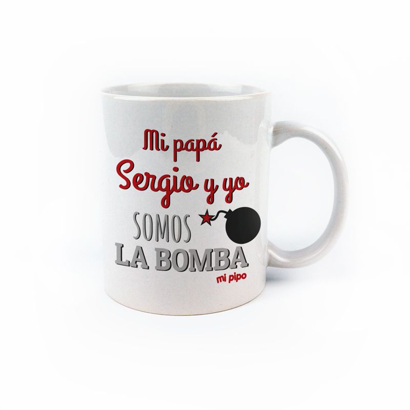 Taza personalizada Mi Papá (nombre) y yo somos la Bomba - Mikeko