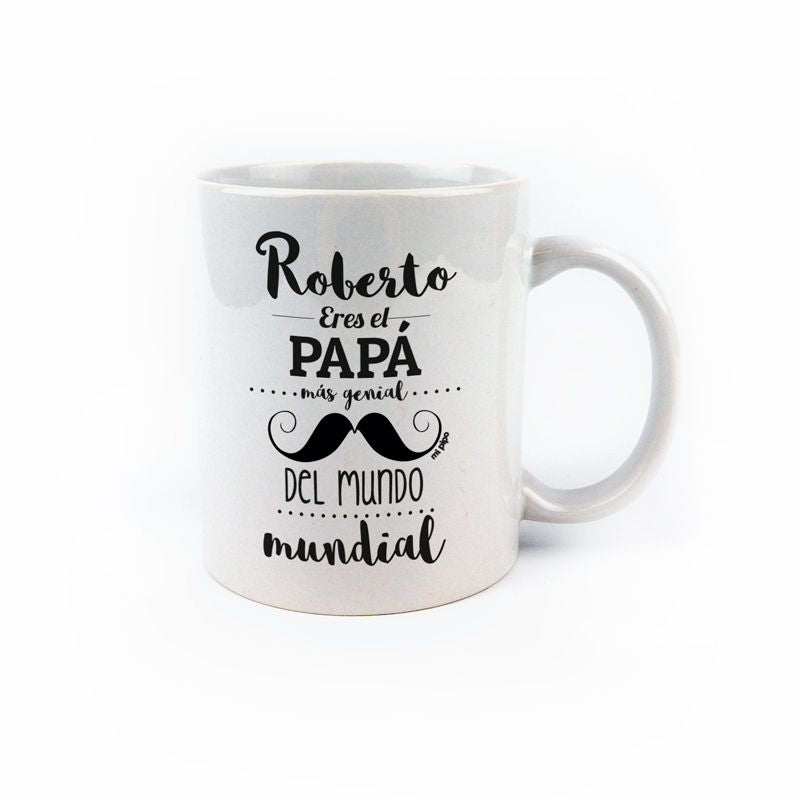Taza personalizada (Nombre) eres el Papá más genial del mundo mundial - Mikeko