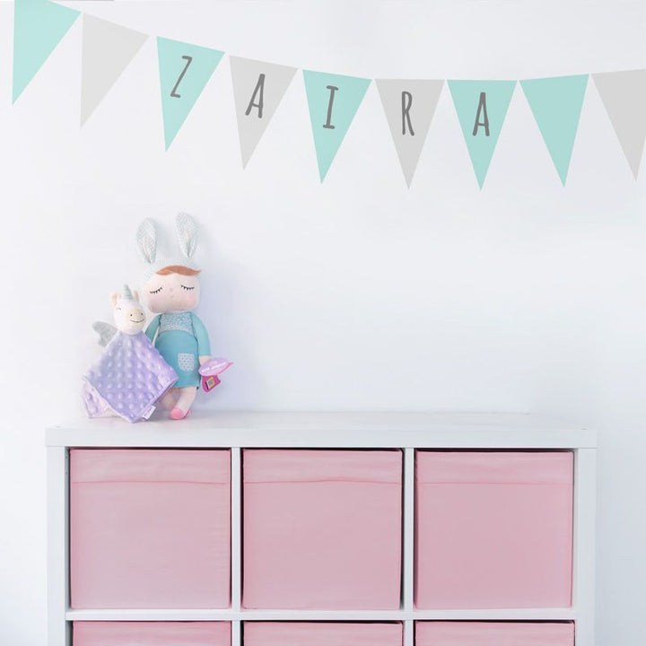 Vinilo decorativo Banderín Personalizado Menta - Mikeko