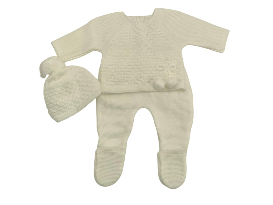 Conjunto Invierno pompón Marfil