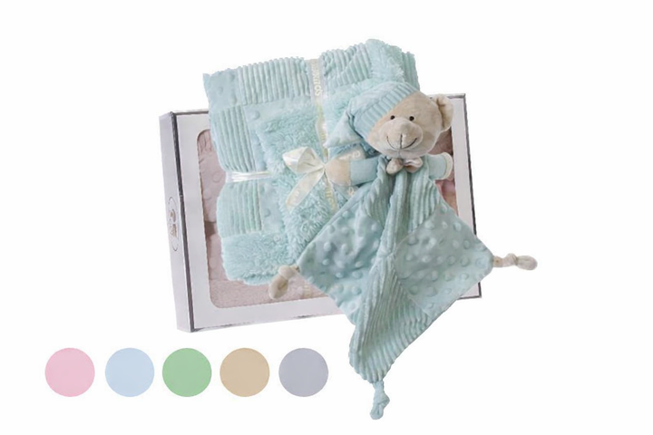Pack Patchwork Manta + Doudou Personalizado para Bebé
